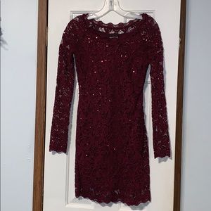 Burgundy lace dress, homecoming, bridesmaid, prom